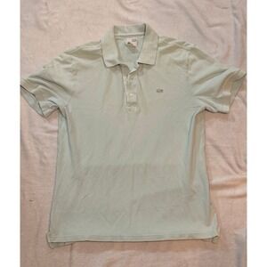 Lacoste Vintage Washed Polo Shirt Mens Size 6 Light Green Short Sleeve Casual